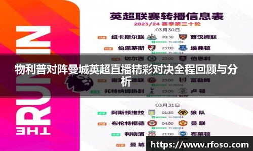 物利普对阵曼城英超直播精彩对决全程回顾与分析